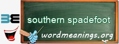 WordMeaning blackboard for southern spadefoot